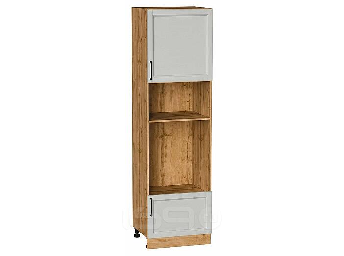 Шкаф пенал с 1-ой дверцей и ящиком под технику Сканди Grey Silkwood/Дуб Вотан 2132*600*576