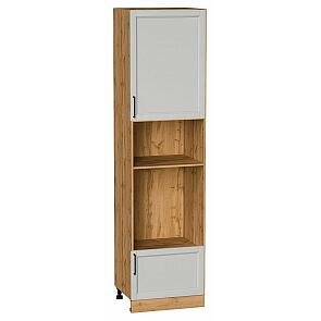 Шкаф пенал с 1-ой дверцей и ящиком под технику Сканди Grey Silkwood/Дуб Вотан 2336*600*576