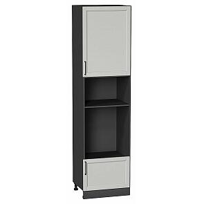 Шкаф пенал с 1-ой дверцей и ящиком под технику Сканди Grey Silkwood/Graphite 2336*600*576