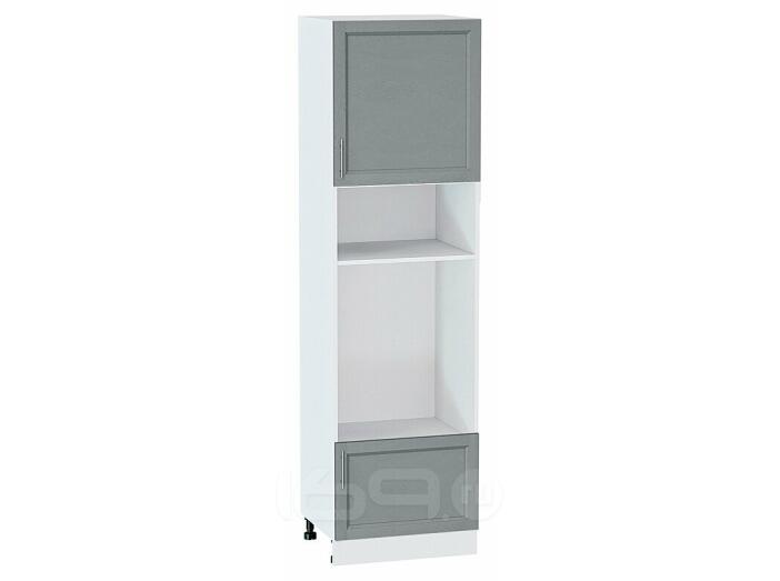 Шкаф пенал с 1-ой дверцей и ящиком под технику Сканди Grey Softwood Белый 2132*600*576