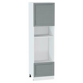 Шкаф пенал с 1-ой дверцей и ящиком под технику Сканди Grey Softwood Белый 2132*600*576