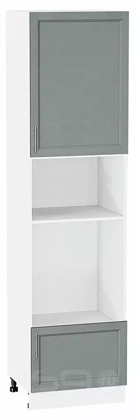Шкаф пенал с 1-ой дверцей и ящиком под технику Сканди Grey Softwood Белый 2336*600*576