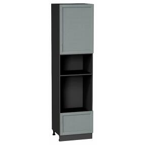 Шкаф пенал с 1-ой дверцей и ящиком под технику Сканди Grey Softwood Graphite 2336*600*576