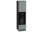 Шкаф пенал с 1-ой дверцей и ящиком под технику Сканди Grey Softwood Graphite 2336*600*576