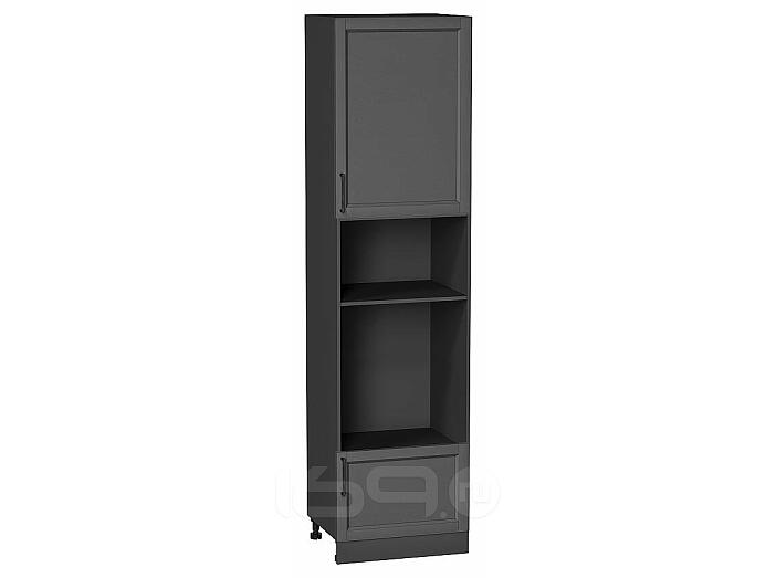 Шкаф пенал с 1-ой дверцей и ящиком под технику Сканди Stormy Silkwood/Graphite 2336*600*576