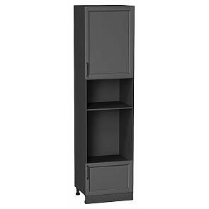 Шкаф пенал с 1-ой дверцей и ящиком под технику Сканди Stormy Silkwood/Graphite 2336*600*576