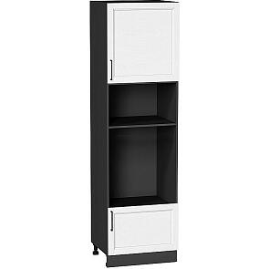 Шкаф пенал с 1-ой дверцей и ящиком под технику Сканди White Silkwood/Graphite 2132*600*576
