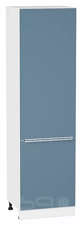 Шкаф пенал с 2-мя дверцами Фьюжн Silky Blue Белый 2132*600*576