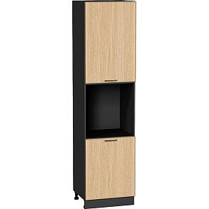 Шкаф пенал с 2-мя дверцами под технику Эйр Real Oak/Graphite 2336*600*576