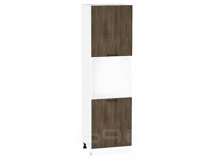 Шкаф пенал с 2-мя дверцами под технику Флэт Brown Casella Oak 2S/Белый 2132*600*574