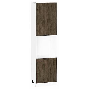 Шкаф пенал с 2-мя дверцами под технику Флэт Brown Casella Oak 2S/Белый 2336*600*574