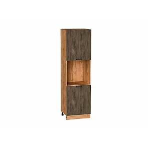 Шкаф пенал с 2-мя дверцами под технику Флэт Brown Casella Oak 2S/Дуб Вотан 2132*600*574