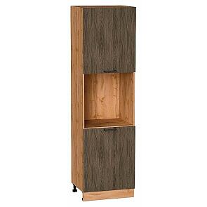 Шкаф пенал с 2-мя дверцами под технику Флэт Brown Casella Oak 2S/Дуб Вотан 2132*600*574