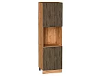 Шкаф пенал с 2-мя дверцами под технику Флэт Brown Casella Oak 2S/Дуб Вотан 2132*600*574