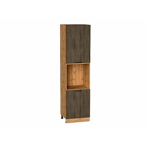 Шкаф пенал с 2-мя дверцами под технику Флэт Brown Casella Oak 2S/Дуб Вотан 2336*600*574