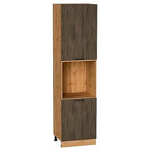 Шкаф пенал с 2-мя дверцами под технику Флэт Brown Casella Oak 2S/Дуб Вотан 2336*600*574