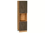 Шкаф пенал с 2-мя дверцами под технику Флэт Brown Casella Oak 2S/Дуб Вотан 2336*600*574