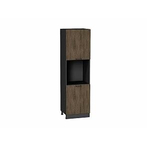Шкаф пенал с 2-мя дверцами под технику Флэт Brown Casella Oak 2S/Graphite 2132*600*574