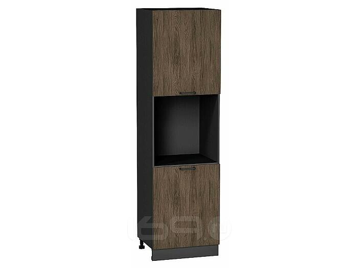 Шкаф пенал с 2-мя дверцами под технику Флэт Brown Casella Oak 2S/Graphite 2132*600*574