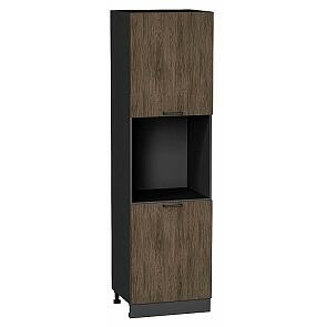 Шкаф пенал с 2-мя дверцами под технику Флэт Brown Casella Oak 2S/Graphite 2132*600*574