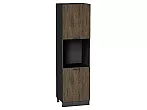 Шкаф пенал с 2-мя дверцами под технику Флэт Brown Casella Oak 2S/Graphite 2132*600*574