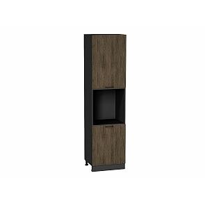 Шкаф пенал с 2-мя дверцами под технику Флэт Brown Casella Oak 2S/Graphite 2336*600*574