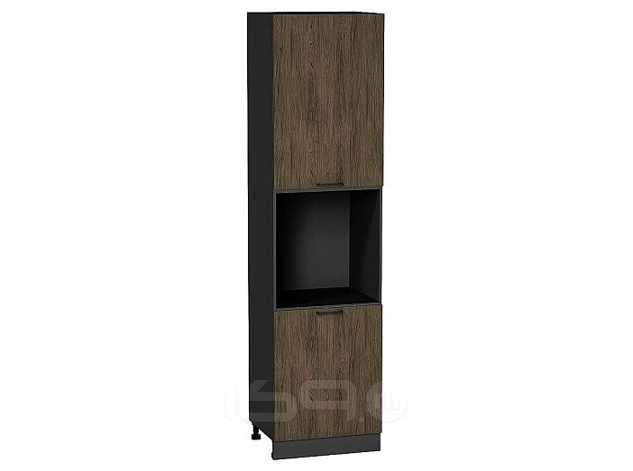 Шкаф пенал с 2-мя дверцами под технику Флэт Brown Casella Oak 2S/Graphite 2336*600*574