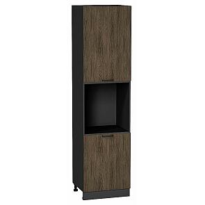 Шкаф пенал с 2-мя дверцами под технику Флэт Brown Casella Oak 2S/Graphite 2336*600*574