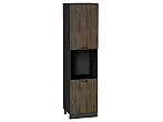 Шкаф пенал с 2-мя дверцами под технику Флэт Brown Casella Oak 2S/Graphite 2336*600*574