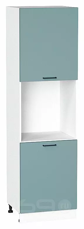 Шкаф пенал с 2-мя дверцами под технику Флэт Grey-green In 2S/Белый 2132*600*574
