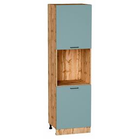 Шкаф пенал с 2-мя дверцами под технику Флэт Grey-green In 2S/Дуб Вотан 2132*600*574