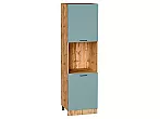 Шкаф пенал с 2-мя дверцами под технику Флэт Grey-green In 2S/Дуб Вотан 2132*600*574