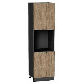 Шкаф пенал с 2-мя дверцами под технику Флэт Natural Casella Oak 2S/Graphite 2132*600*574