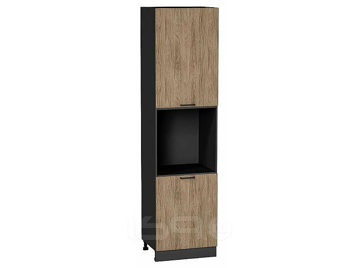 Шкаф пенал с 2-мя дверцами под технику Флэт Natural Casella Oak 2S/Graphite 2336*600*574