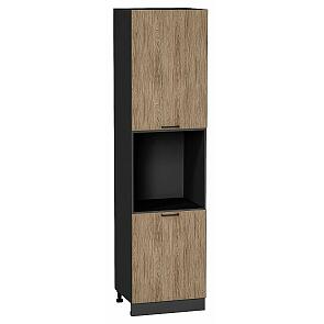 Шкаф пенал с 2-мя дверцами под технику Флэт Natural Casella Oak 2S/Graphite 2336*600*574