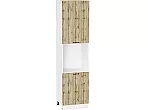 Шкаф пенал с 2-мя дверцами под технику Флэт Wotan Oak 2S/Белый 2336*600*574