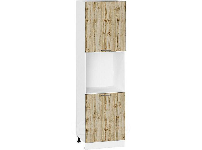 Шкаф пенал с 2-мя дверцами под технику Флэт Wotan Oak 2S/Белый 2132*600*574