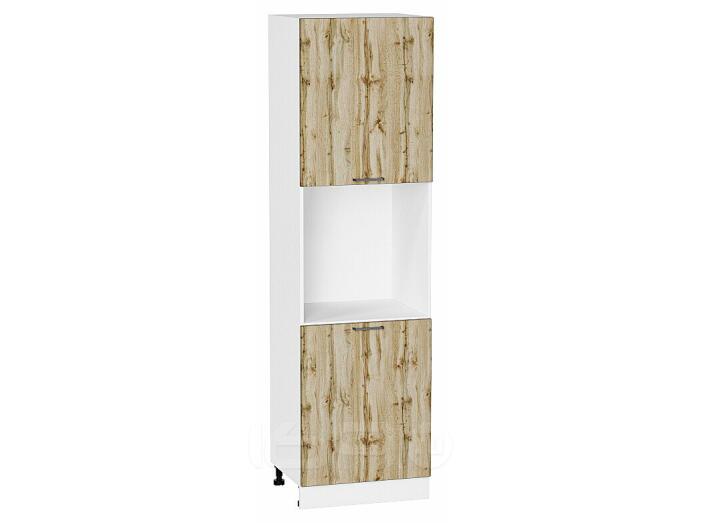 Шкаф пенал с 2-мя дверцами под технику Флэт Wotan Oak 2S/Белый 2132*600*574