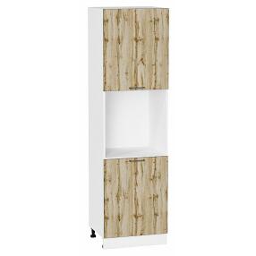 Шкаф пенал с 2-мя дверцами под технику Флэт Wotan Oak 2S/Белый 2132*600*574