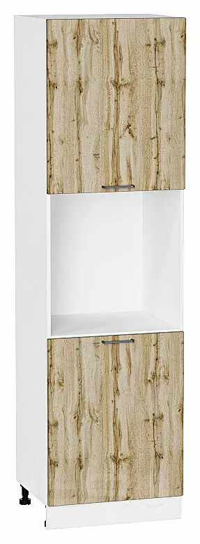 Шкаф пенал с 2-мя дверцами под технику Флэт Wotan Oak 2S/Белый 2132*600*574