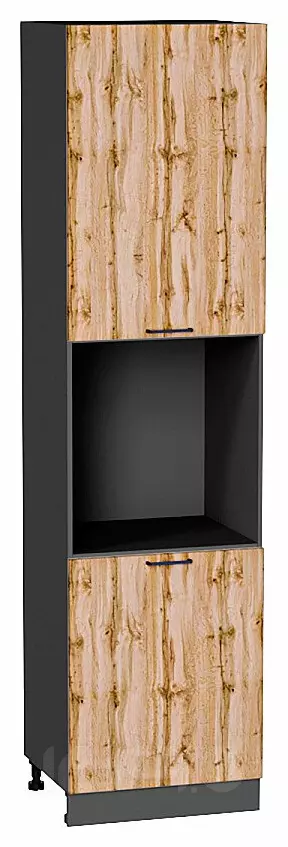 Шкаф пенал с 2-мя дверцами под технику Флэт Wotan Oak 2S/Graphite 2336*600*574