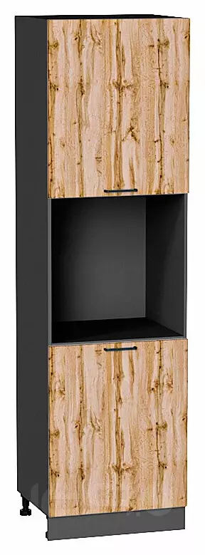 Шкаф пенал с 2-мя дверцами под технику Флэт Wotan Oak 2S/Graphite 2132*600*574