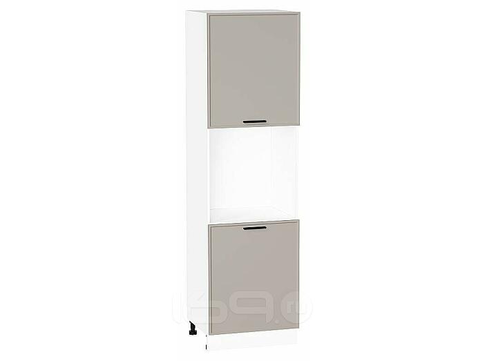 Шкаф пенал с 2-мя дверцами под технику Фрейм Clay Silk/Белый 2132*600*580