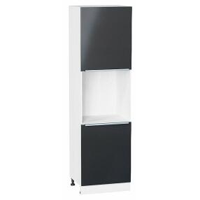 Шкаф пенал с 2-мя дверцами под технику Фьюжн Anthracite Белый 2132*600*576