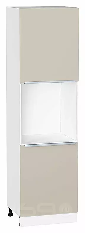 Шкаф пенал с 2-мя дверцами под технику Фьюжн Cream Silk/Белый 2132*600*576