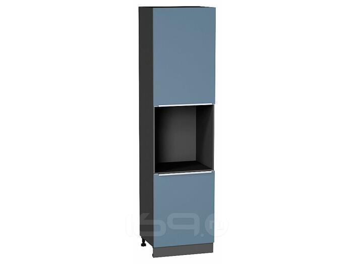 Шкаф пенал с 2-мя дверцами под технику Фьюжн Silky Blue Graphite 2336*600*576