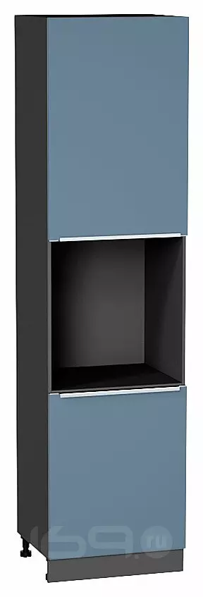 Шкаф пенал с 2-мя дверцами под технику Фьюжн Silky Blue Graphite 2336*600*576