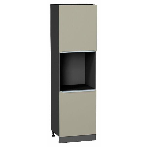 Шкаф пенал с 2-мя дверцами под технику Фьюжн Silky Grey Graphite 2132*600*576