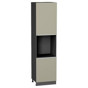 Шкаф пенал с 2-мя дверцами под технику Фьюжн Silky Grey Graphite 2336*600*576