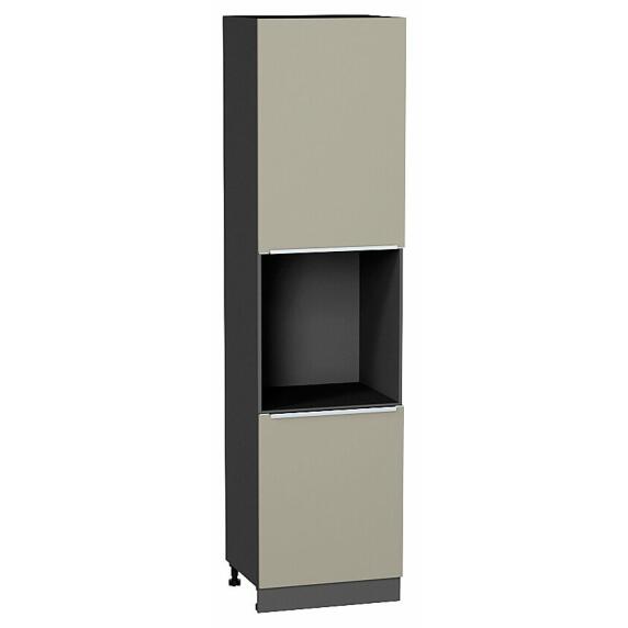 Шкаф пенал с 2-мя дверцами под технику Фьюжн Silky Grey Graphite 2336*600*576